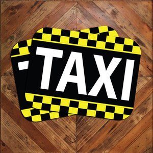 Large 12x18 Pair of TAXI Service Car Magnets Generic Signs Vehicle Driver Sign